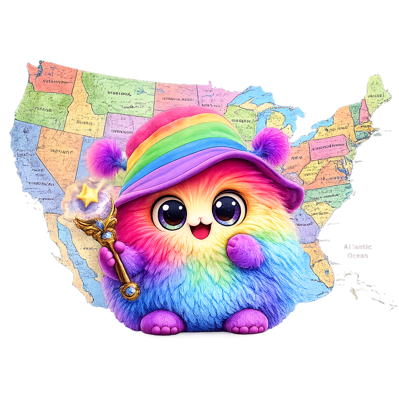 Iris in front of a US map of city prices